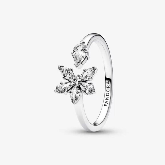 Pandora Sparkling Herbarium Cluster Open Ring - Picture 1 of 3